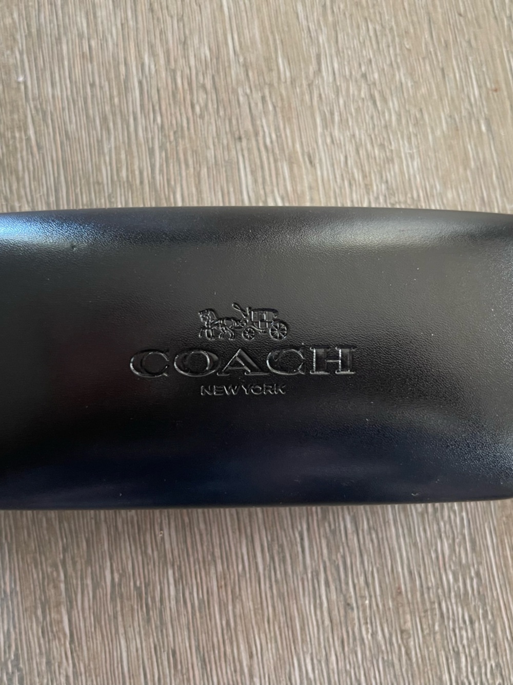 Coach Black Eyeglass Case with Gold Logo